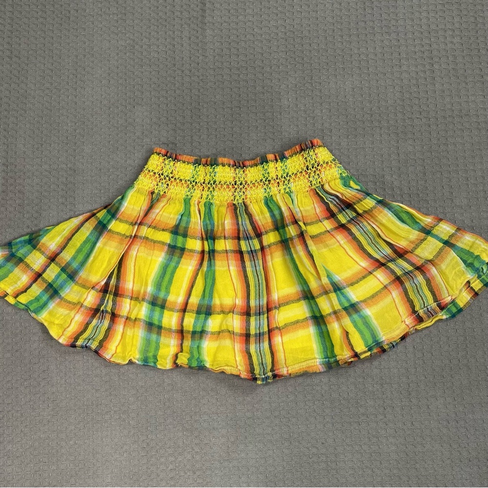 Polo Ralph Lauren Plaid Skirt 4 / 4T Girls Smocked Cotton Gauze Lined